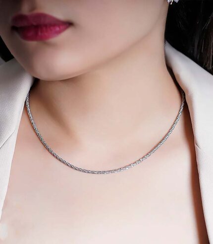 گردنبند خاویاری نقره ای