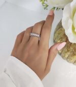 انگشتر زنانه جواهری استیل تنیسی