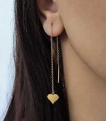 گوشواره زنانه بخیه ای طرح قلب