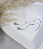 گوشواره زنانه بخیه ای طرح پروانه