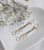 گوشواره زنانه آویز طرح مربع