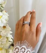 انگشتر استیل جواهری الین نقره ای