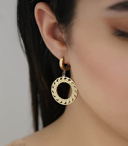 گوشواره استیل حلقه ای طرح ادل