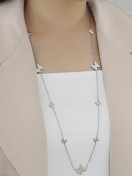 رولباسی استیل زنانه پروانه نقره ای