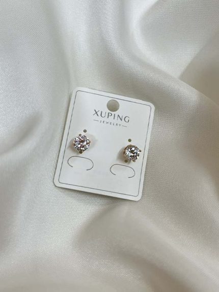 گوشواره میخی نگین سفید برند ژوپینگ