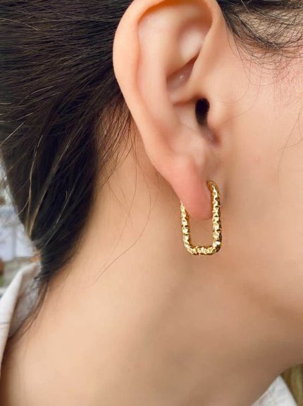 گوشواره زنانه استیل طرح مستطیل