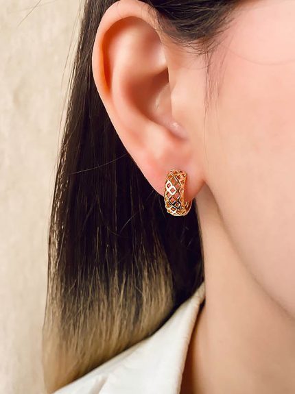 گوشواره حلقه ای حصیری برند ژوپینگ