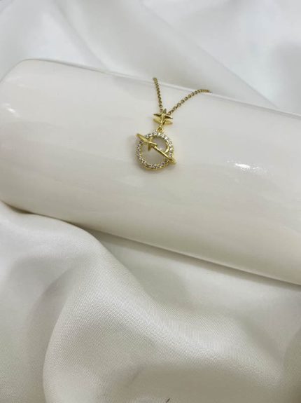 گردنبند زنانه زحل طلایی سفید