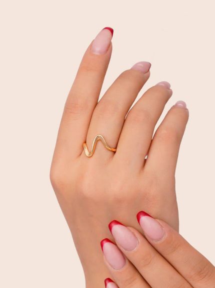 انگشتر زنانه فشن موج طلایی برند ysx