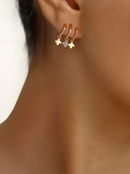 گوشواره میخی سه حلقه ونکلیف برند YSX