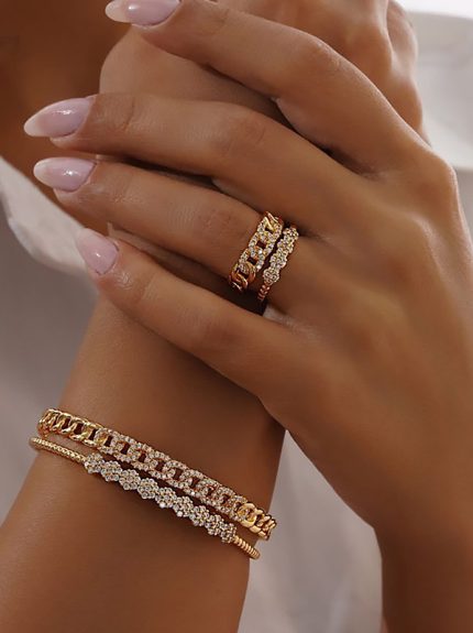 ست دستبند و انگشتر جواهری رونیک برند ysx