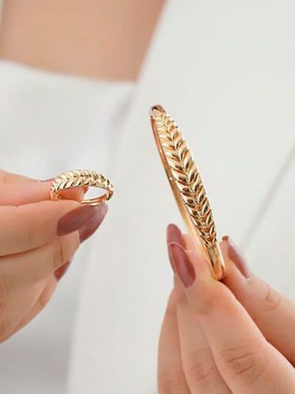 ست دستبند و انگشتر جواهری خوشه برند ysx