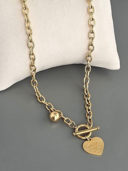 گردنبند زنانه تیفانی قفل تی استیل