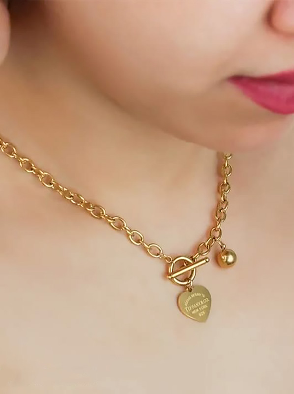 گردنبند زنانه تیفانی قفل تی استیل گردنبند زنانه تیفانی قفل تی استیل