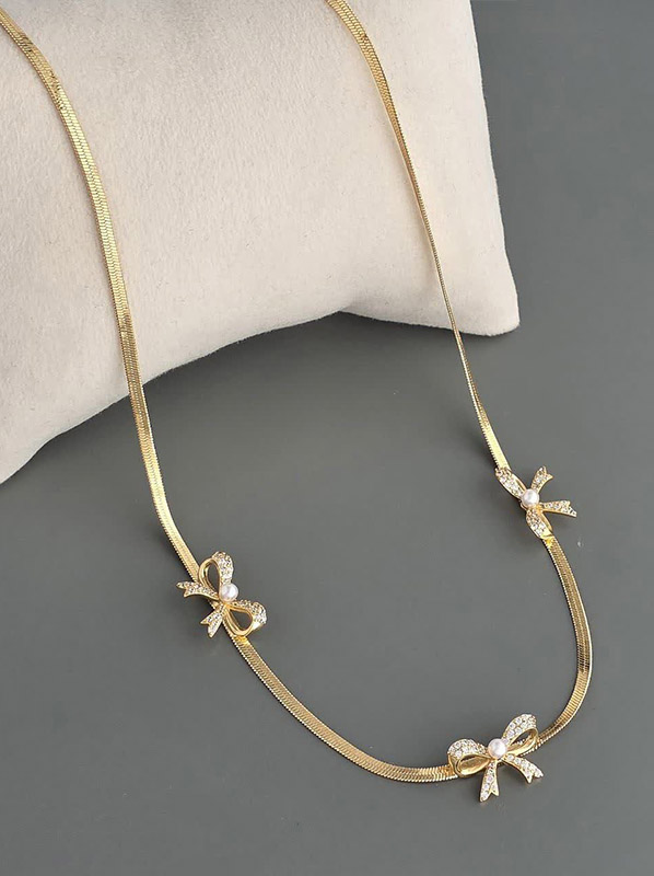 گردنبند زنانه جواهری ماری پاپیون گردنبند زنانه جواهری ماری پاپیون