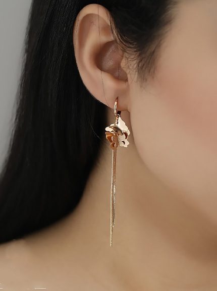 گوشواره حلقه ای آویز پروانه برند ysx