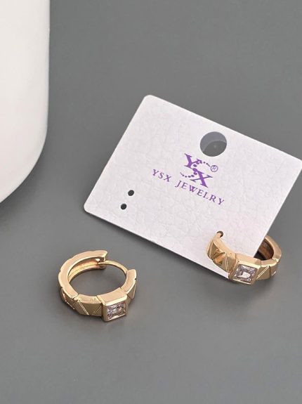 گوشواره حلقه ای نگین برند ysx