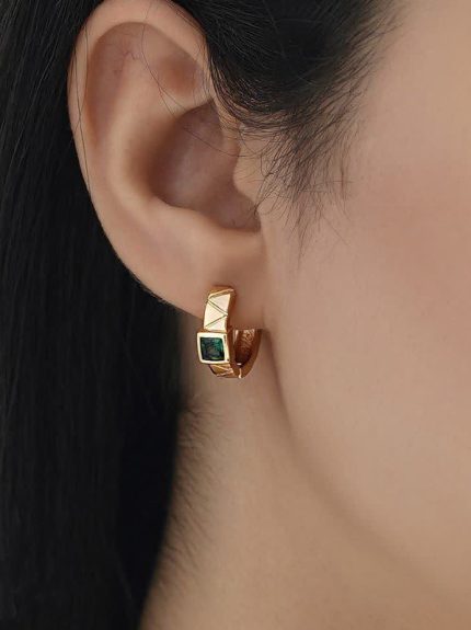 گوشواره حلقه ای نگین برند ysx