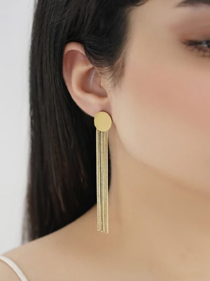 گوشواره استیل میخی آویز دایره