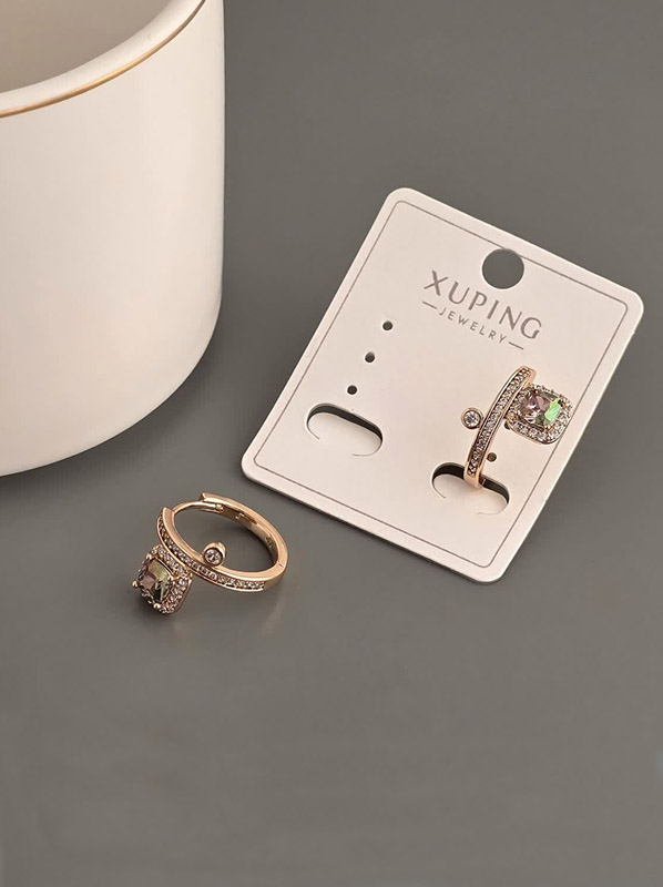 گوشواره حلقه ای جواهری سواروسکی ژوپینگ